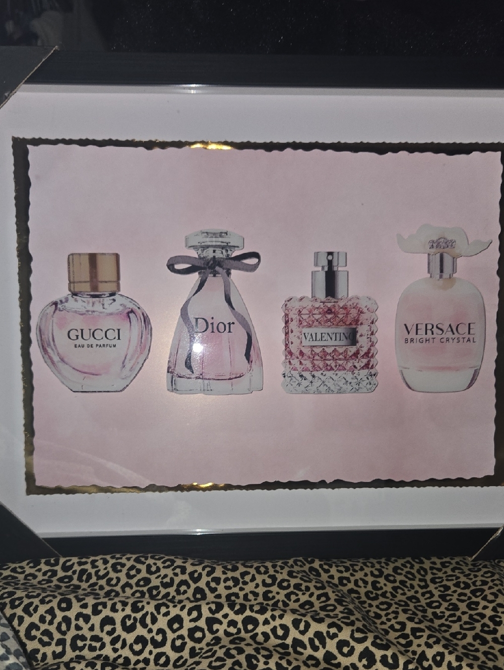 Perfume Bottle Wall Art Print  - Pink
